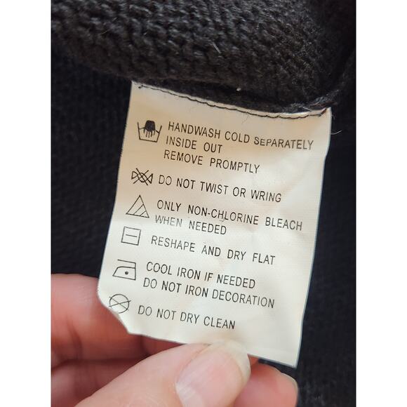 B P Designs sz Large Holiday sweater Christmas tree bling tunic knit black red - Picture 13 of 14